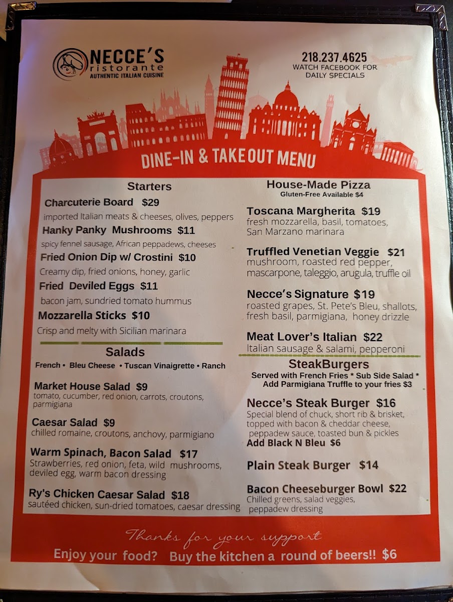 Menu Necces Italiano Restaurante-1